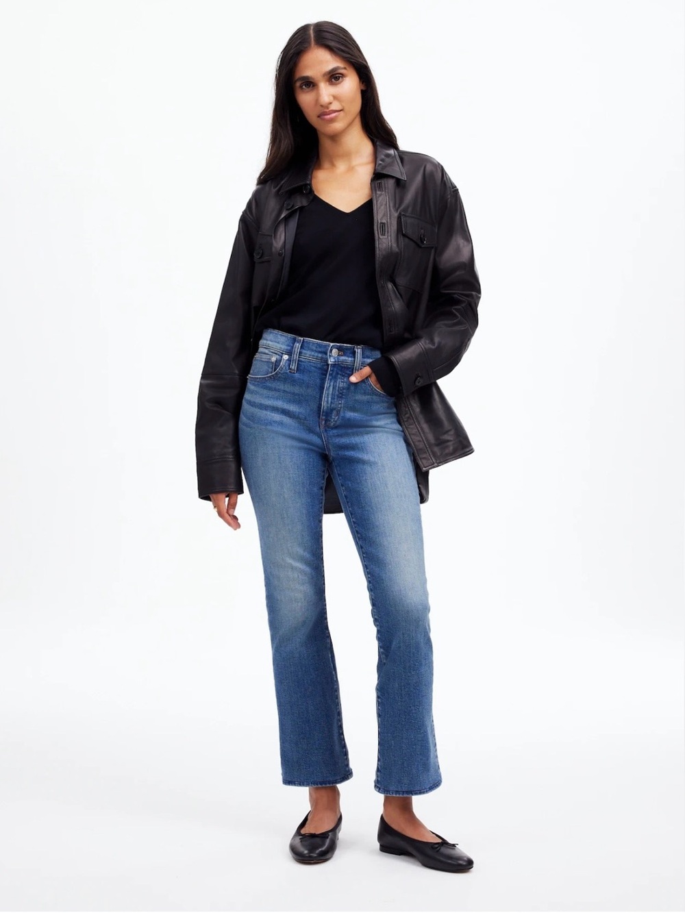 Madewell Kick Out Crop - Oneida Wash - Super Stretch Mid-Rise - Size 31